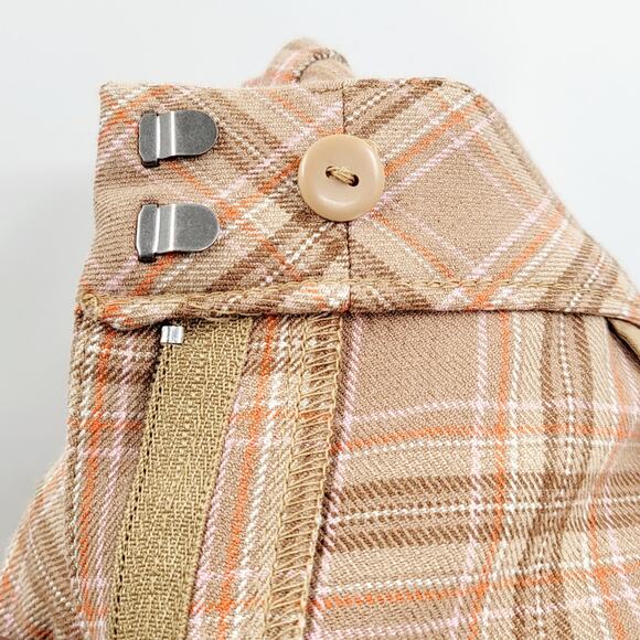 J. Jill Premium Bi-Stretch Plaid Tan Beige Casual Work Pants Women's Sz 8 Tall - Picture 4 of 10